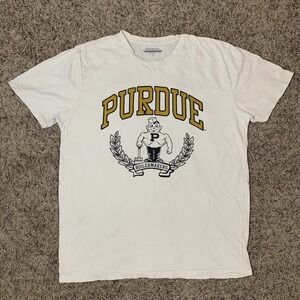 Purdue Boilermakers Shirt Adult Large White Retro University Logo Tee Mens